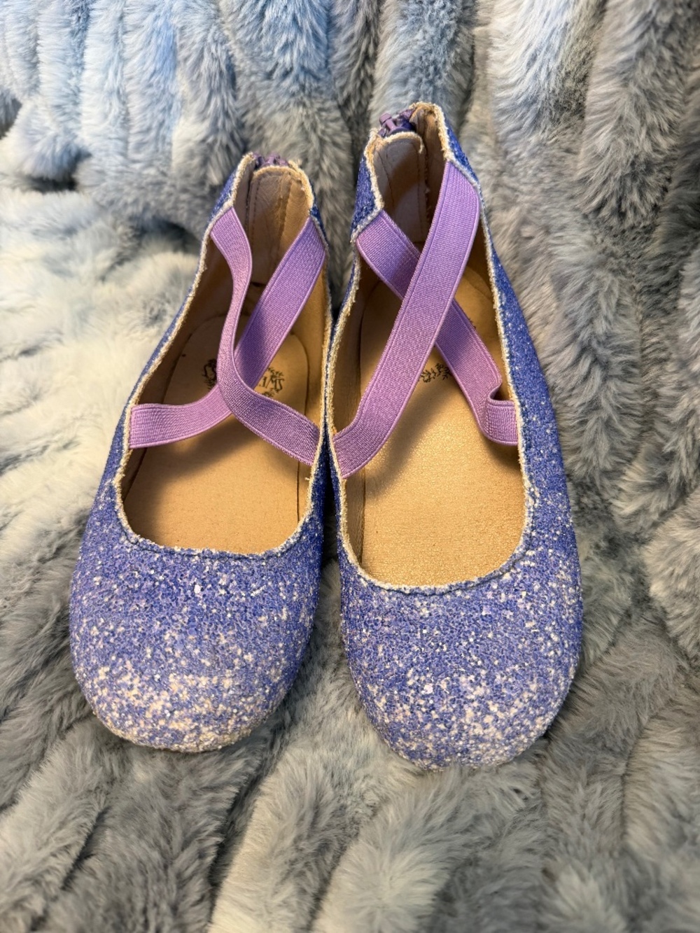 Purple glitter ballet dress shoes size 13